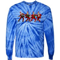 Group Santa Trump Dancing Xmas Funny President Supporter Great Gift Tie-Dye Long Sleeve Shirt