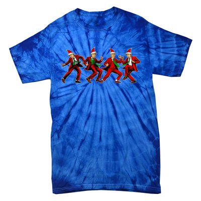 Group Santa Trump Dancing Xmas Funny President Supporter Great Gift Tie-Dye T-Shirt