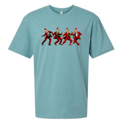 Group Santa Trump Dancing Xmas Funny President Supporter Great Gift Sueded Cloud Jersey T-Shirt