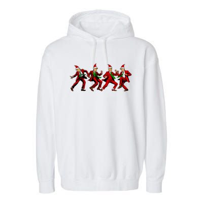 Group Santa Trump Dancing Xmas Funny President Supporter Great Gift Garment-Dyed Fleece Hoodie