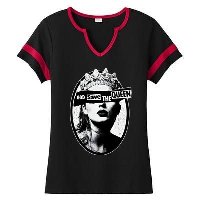 God Save The Queen God Save Queen Reputation Era Inspired Ladies Halftime Notch Neck Tee