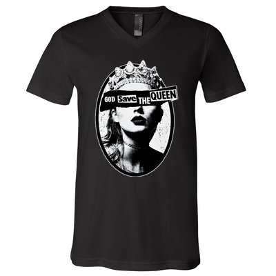 God Save The Queen God Save Queen Reputation Era Inspired V-Neck T-Shirt