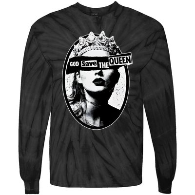 God Save The Queen God Save Queen Reputation Era Inspired Tie-Dye Long Sleeve Shirt