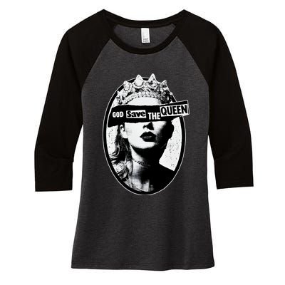 God Save The Queen God Save Queen Reputation Era Inspired Women's Tri-Blend 3/4-Sleeve Raglan Shirt