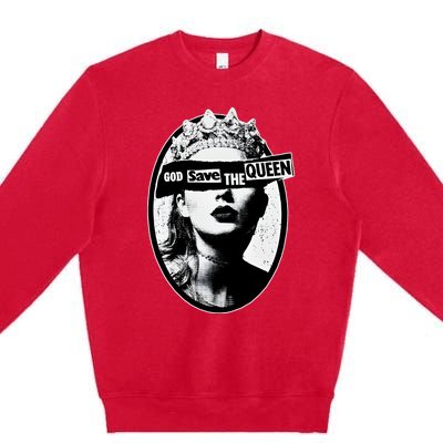 God Save The Queen God Save Queen Reputation Era Inspired Premium Crewneck Sweatshirt