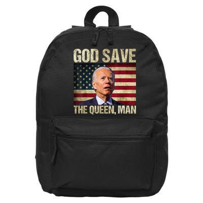 God Save The Queen Man Funny Joe Biden 16 in Basic Backpack
