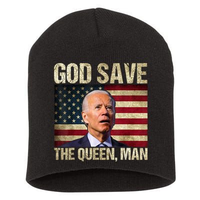 God Save The Queen Man Funny Joe Biden Short Acrylic Beanie