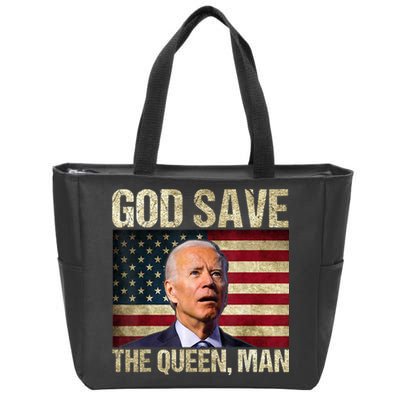 God Save The Queen Man Funny Joe Biden Zip Tote Bag