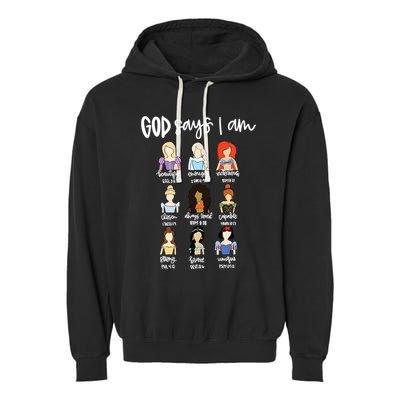 God Says That I Am Princess Squad Garment-Dyed Fleece Hoodie