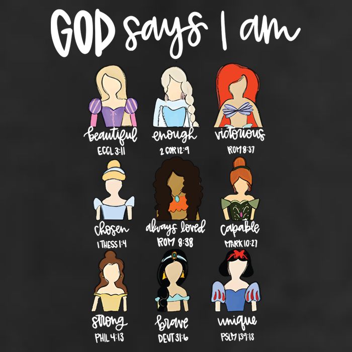 God Says That I Am Princess Squad 7 Panel Mesh Trucker Snapback Hat