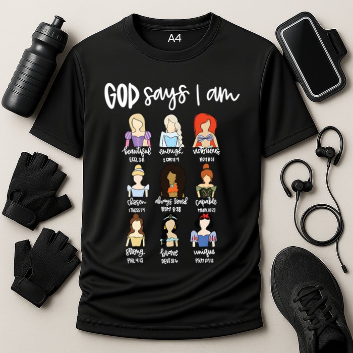 God Says That I Am Princess Squad Cooling Performance Crew T-Shirt