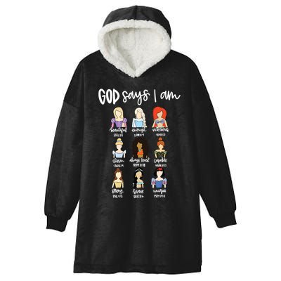 God Says That I Am Princess Squad Hooded Wearable Blanket