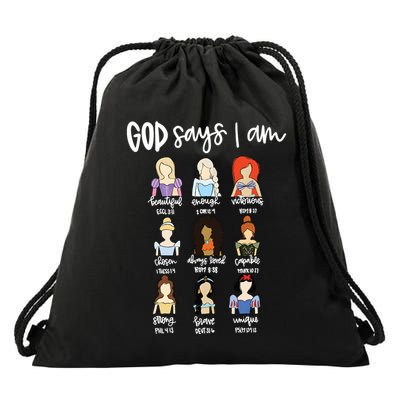 God Says That I Am Princess Squad Drawstring Bag