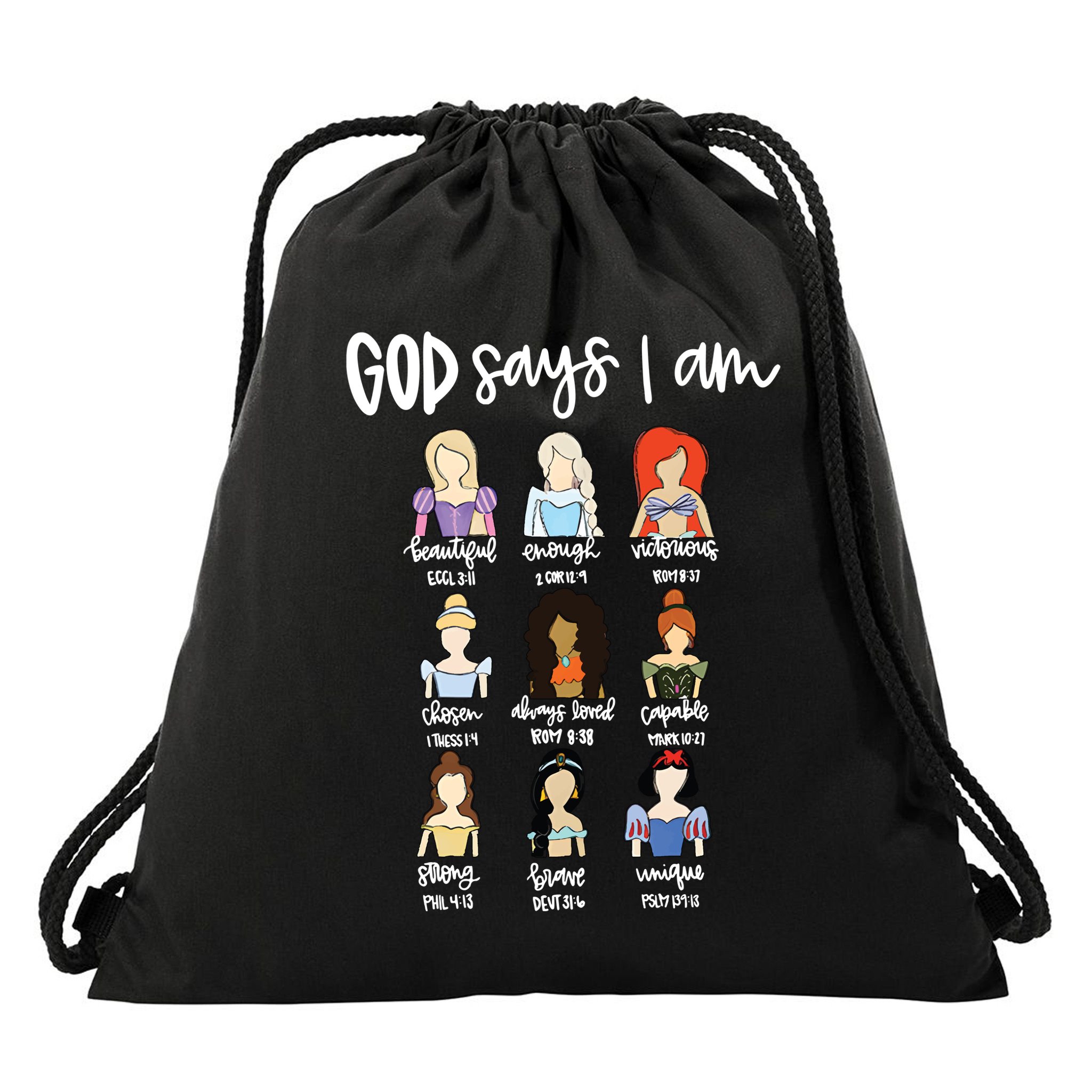 God Says That I Am Princess Squad Drawstring Bag
