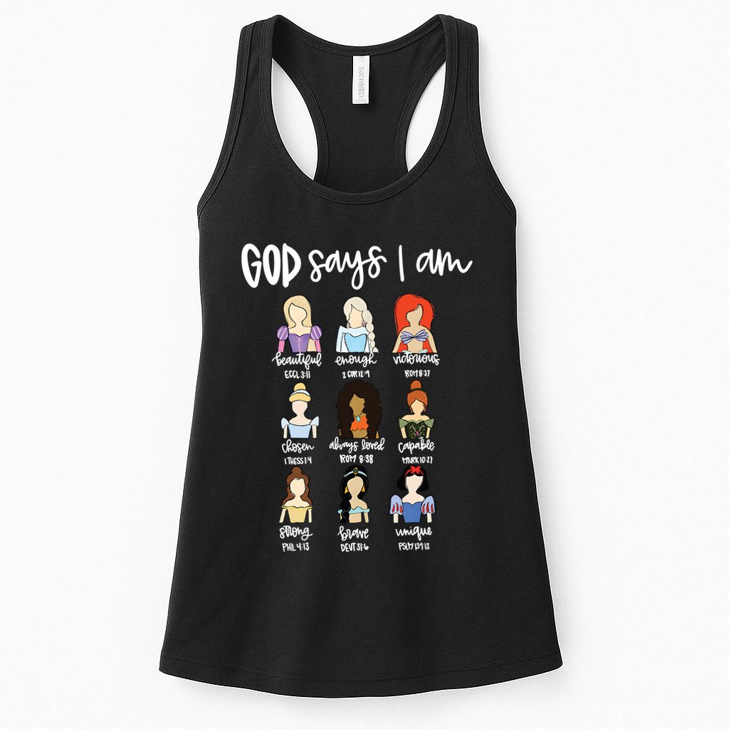 God Says That I Am Princess Squad Womens Tank Top