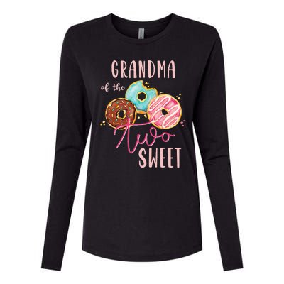 Grandma Sweet Two Donut Birthday Party Theme Womens Cotton Relaxed Long Sleeve T-Shirt