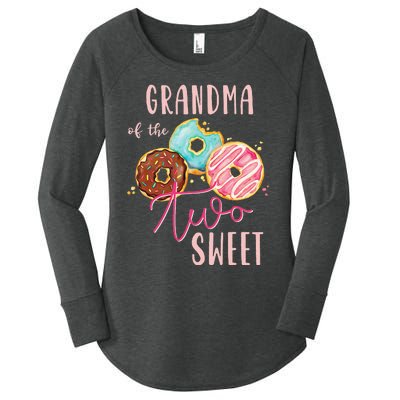 Grandma Sweet Two Donut Birthday Party Theme Women's Perfect Tri Tunic Long Sleeve Shirt