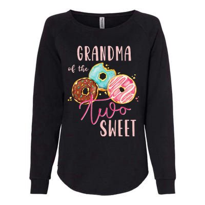 Grandma Sweet Two Donut Birthday Party Theme Womens California Wash Sweatshirt