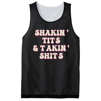 Groovy Shakin Tits And Takin Shits Funny Mesh Reversible Basketball Jersey Tank