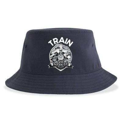 Goth Steam Train Engineer Railroad Worker Model Railway Fan Sustainable Bucket Hat