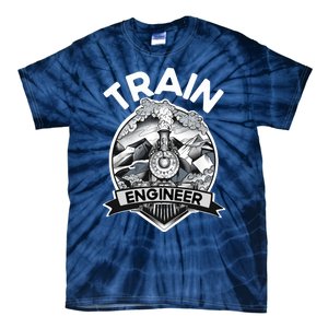 Goth Steam Train Engineer Railroad Worker Model Railway Fan Tie-Dye T-Shirt