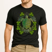 Green Sea Turtle Mandala Irish Shamrock Clover St Patricks Cooling Performance Crew T-Shirt