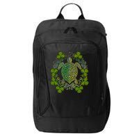 Green Sea Turtle Mandala Irish Shamrock Clover St Patricks City Backpack
