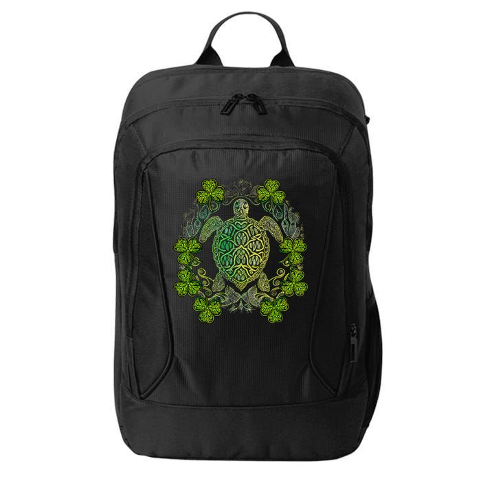 Green Sea Turtle Mandala Irish Shamrock Clover St Patricks City Backpack