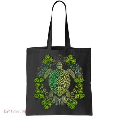 Green Sea Turtle Mandala Irish Shamrock Clover St Patricks Bag