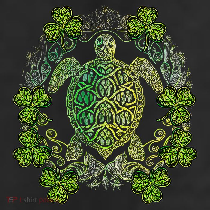 Green Sea Turtle Mandala Irish Shamrock Clover St Patricks 25L Jumbo Tote