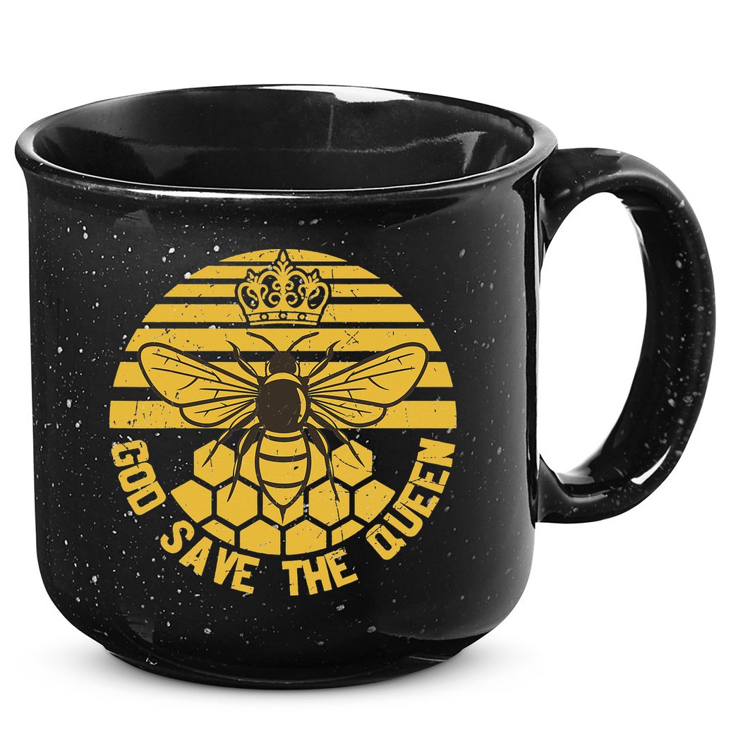 God Save the Queen Save the Bees Vintage 15oz Campfire Ceramic Mug