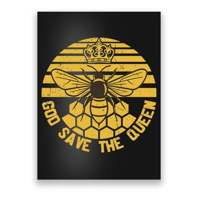 God Save the Queen Save the Bees Vintage Poster