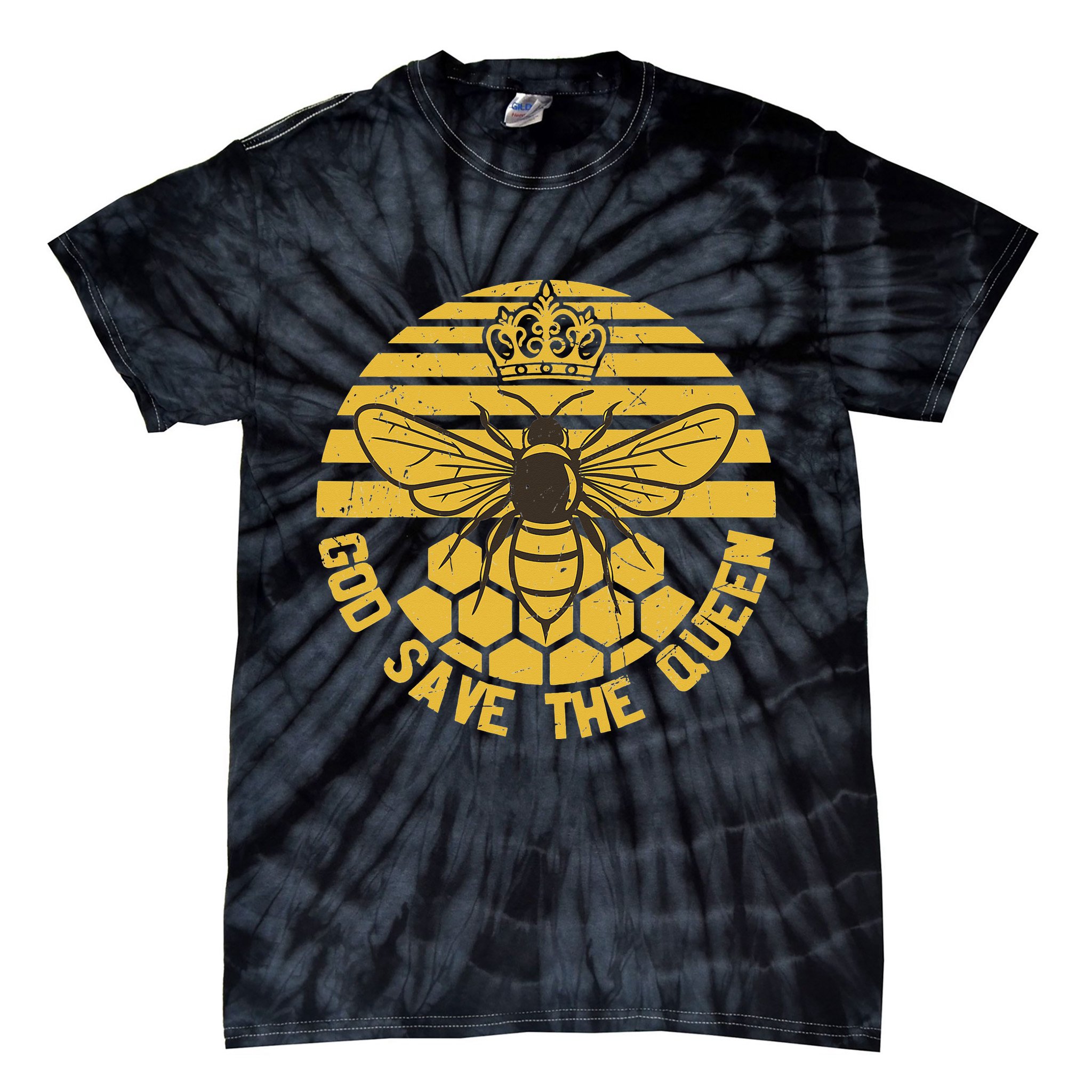 God Save the Queen Save the Bees Vintage Tie-Dye T-Shirt