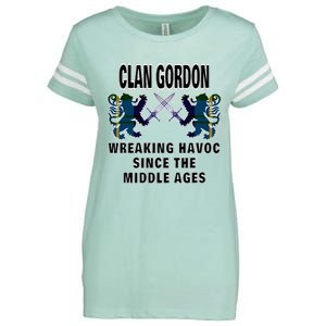 Gordon Scottish Tartan Scotland Family Clan Name Enza Ladies Jersey Football T-Shirt