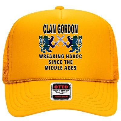 Gordon Scottish Tartan Scotland Family Clan Name High Crown Mesh Back Trucker Hat