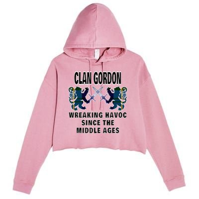 Gordon Scottish Tartan Scotland Family Clan Name Crop Fleece Hoodie