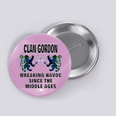 Gordon Scottish Tartan Scotland Family Clan Name Button