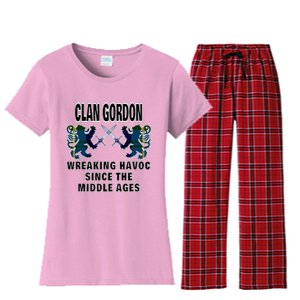 Gordon Scottish Tartan Scotland Family Clan Name Women's Flannel Pajama Set