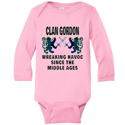 Gordon Scottish Tartan Scotland Family Clan Name Baby Long Sleeve Bodysuit