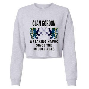 Gordon Scottish Tartan Scotland Family Clan Name Cropped Pullover Crew