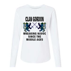 Gordon Scottish Tartan Scotland Family Clan Name Womens Cotton Relaxed Long Sleeve T-Shirt