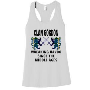 Gordon Scottish Tartan Scotland Family Clan Name Women's Racerback Tank