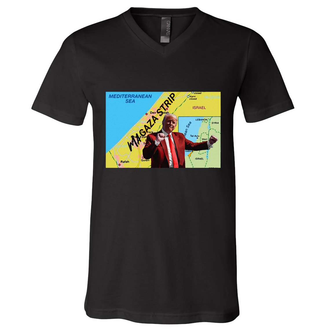 Gaza Strip Trump Magaza Strip V-Neck T-Shirt