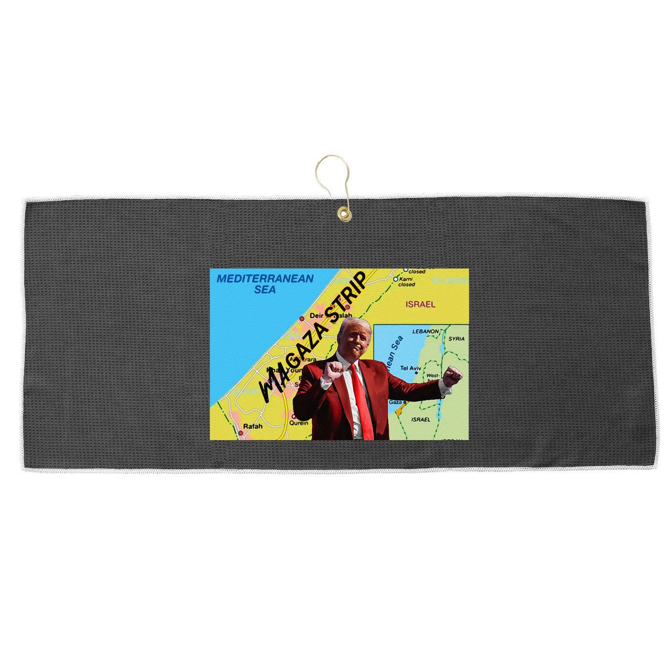 Gaza Strip Trump Magaza Strip Large Microfiber Waffle Golf Towel