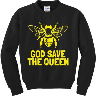 God Save The Queen Honey Bee Beekeeping Naturalist Kids Sweatshirt