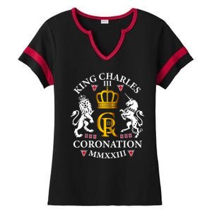 God Save The King King Charles III Ladies Halftime Notch Neck Tee