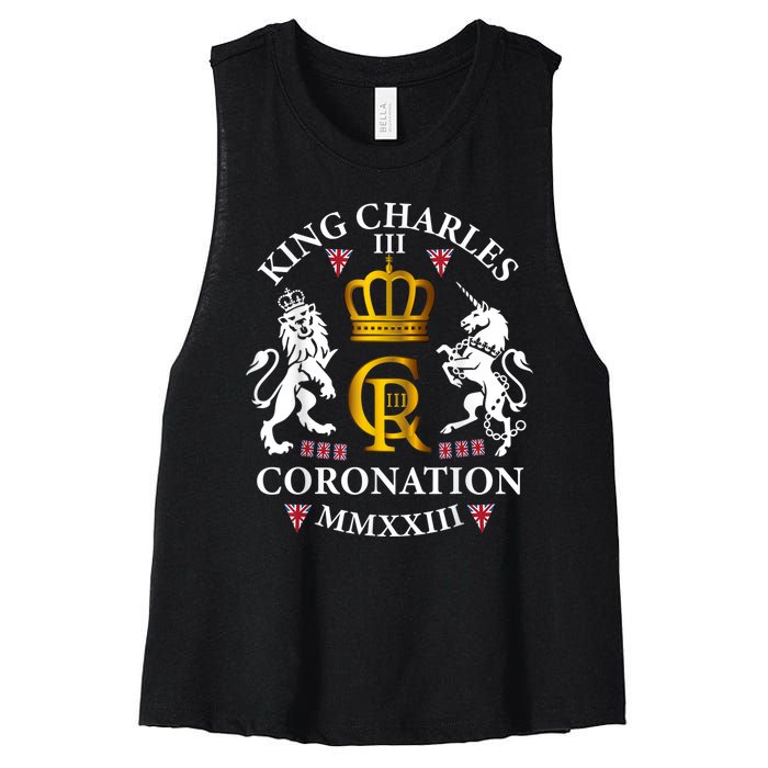 God Save The King King Charles III Women's Racerback Cropped Tank