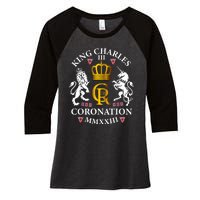 God Save The King King Charles III Women's Tri-Blend 3/4-Sleeve Raglan Shirt