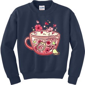 Glass Sakura Tea Kids Sweatshirt