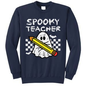 Ghost Spooky Teacher Retro Teach Halloween Costume Women Sweatshirt